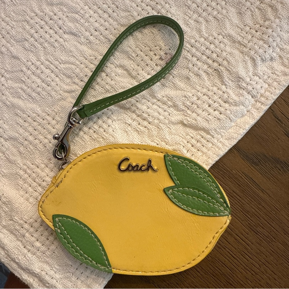Yellow Coach Lemon Wristlet Coin Wallet